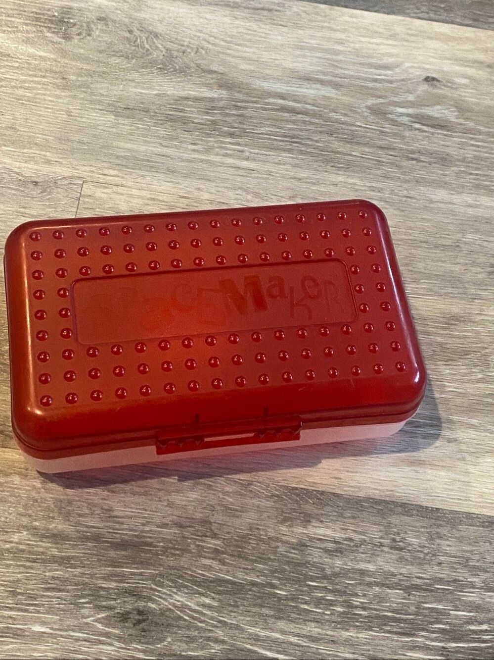 Vtg 90's Spacemaker Pencil Box Newell Office Products Clear/Red